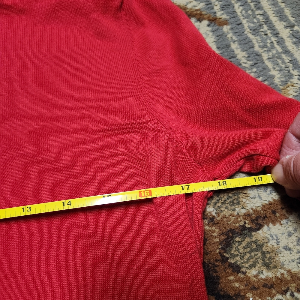 Tommy Hilfiger Red Turtleneck Sweater with Stripes - Picture 10 of 10